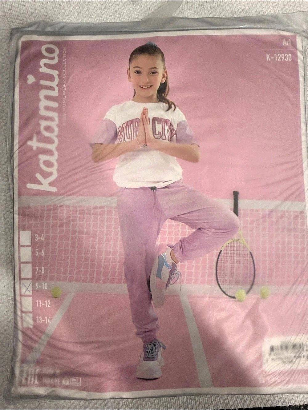 Katamino Girls Size 9-10 Pink & White Graphic Tee NWT